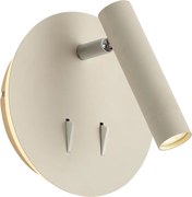 Moderná nástenná lampa béžová vrátane LED s USB-C - Croft