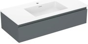 Mexen Orio, kúpeľňová skrinka 100 cm s umývadlom Otis, 1 zásuvka, grafitová matná/biela matná, 91A10-10023-1-BF66-W18M01