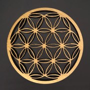 AMADEA Drevený podtácok okrúhly mandala, masívne drevo, priemer 10,5 cm