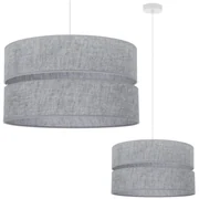 Závesné svietidlo Len, 1x šedé textilné tienidlo, (fi 40 cm), w