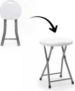 CH Okrúhla skladacia stolička - biela