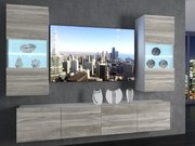 Obývacia stena 200 cm Belini šedý antracit Glamour Wood Imperium7 IMP 7/5/W/GW1/0/0