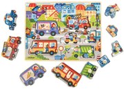 Mideer Drevené vkladacie puzzle: Doprava