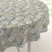 Biante Bavlnený okrúhly obrus Sandra SA-552 Modré popínavé kvety na béžovom Ø 50 cm