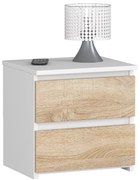 Noční stolek CL2 40 cm bílý/dub sonoma