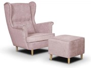 Kreslo s opierkou nôh ELI Ružová