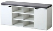 Kesper 15918 Botník s podsedákom, biela, 103 x 48 x 30,5 cm
