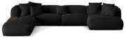 Čierna modulárna rohová pohovka (ľavý roh/do tvaru "U") Martina – Micadoni Home