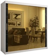 Skriňa Platinum T3 200 biely mramor/čierna