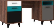 XXXLutz PÍSACÍ STÔL, sivá, zelená, čierna, biela, farba duba, 150/60/74 cm Carryhome - Detské izby - 000687018804