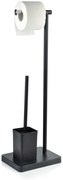 Stojan na toaletný papier a WC kefu Dea, čierna/s chrómovými prvkami