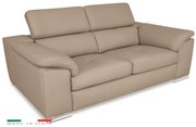 Moderná kožená pohovka LOREN II (3P), béžová (madras - 142 taupe)