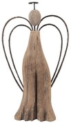 Dekorácia drevená figúrka anjel Angel Rustic L - 14*4*26 cm