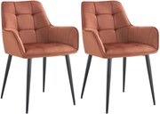 Set 2 jedálenských stoličiek Ferndale - zamat - hnedá