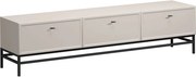 TV stolík Lorini 200 cm na stojane – kašmírová / čierna / úchytky T