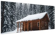 Obraz - Zasnežená chata (120x50 cm)