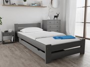 Posteľ Ola 90 x 200 cm, sivá Rošt: S latkovým roštom, Matrac: Matrac Somnia 18 cm