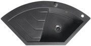 Sapho Sapho, Granitový zabudovateľný drez rohový s odkvapom 114x57,5 cm, čierny, GR1934