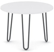 Okrúhly konferenčný stôl SPIDER, priemer 60 cm, čierna podnož, biela