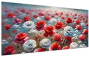 Obraz - Pole vlčích makov (120x50 cm)