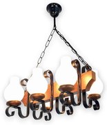 Brilagi - Luster na reťazi QUEEN 6xE14/40W/230V buk/orech