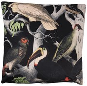 Čierny zamatový vankúš s výplňou Toucan - 45*45cm