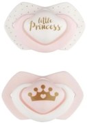 Canpol Babies Sada 2 ks symetrických silikónových cumlíkov, 0-6m +, Little princess, ružov