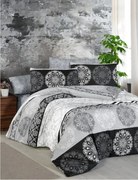 ECOMATRACE Bavlnené posteľné obliečky Mandala čierna