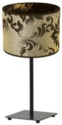 Stolná lampa Werona 1, 1x čierne/zlaté textilné tienidlo so vzorom, (výber zo 4 farieb konštrukcie)