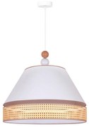 Duolla - Luster na lanku AVIGNON 1xE27/15W/230V pr. 60 cm biela/ratan