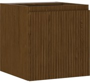 Mexen Rivel, kúpeľňová skrinka 45 cm, 1 dvierka, drážkovaná, orech, 91A21-04547-1-BF86