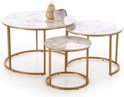 Konferenčný stolík Tercera, mramor / zlatá