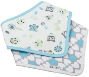 Detský podbradník-šatka Akuku 2 ks sova-srdiečka