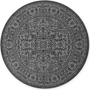 Kusový koberec Duet Kona 106248 Black/White kruh - na von aj na doma, 160x160 (priemer) kruh, čiernobiela, chodba / predsieň, NORTHRUGS