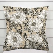 Biante Dekoračná obliečka na vankúš s lemom PML-089 Biele kvety na béžovom 30 x 50 cm