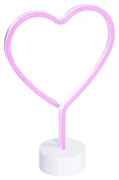 Neónová stolná lampa biela s ružovou vrátane LED - Amore