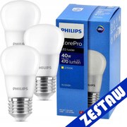 SADA 3x Philips LED žiarovka E27 5W 470lm 2700K EyeComfort CorePro P45