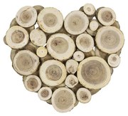 Hnedé drevené srdce Natur S - 28 * 30 * 2,5cm