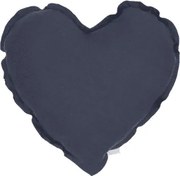 Mini ľanový vankúš srdca grafitová 28 cm