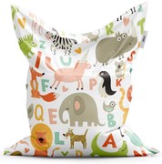 Sedací vak Classic zoo abeceda - detský, farebná