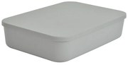 Sivý plastový úložný box s vekom 35,5x25,5x8 cm – Homéa