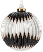 SKLENENÁ VIANOČNÁ BANKA NA STROMČEK (FI) 10 CM VZOROVANÁ