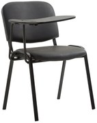 Stolička Ken s skladacím stolíkom koženka - čierna