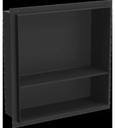 Mexen X-Wall-NR zapustená polica bez obruby s poličkou 30 x 30 cm, Čierna - 1971303010S