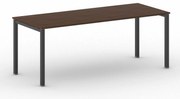 Rokovací kancelársky stôl PRIMO SQUARE, 200x80 cm, čierna podnož, orech