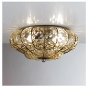 SIRU - Stropné svietidlo SOLE 3xE14/40W/230V pr. 31 cm béžová/chróm benátske sklo