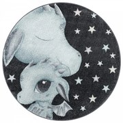 Detský koberec Funny drak modrý / sivý, kruh