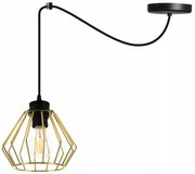 Závesné svietidlo Nuvola Spider 1, 1x zlaté drôtené tienidlo