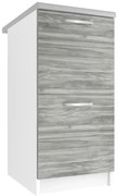 Kuchynská skrinka Belini spodná so zásuvkami 40 cm šedý antracit Glamour Wood s pracovnou doskou  TOR SD2-40/0/WT/GW/0/E
