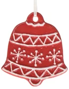 Keramická závesná dekorácia Zvonček, 9 x 8,7 x 1 cm, červený medovník